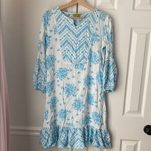 Global Desi Blue Bell Sleeve Sundress